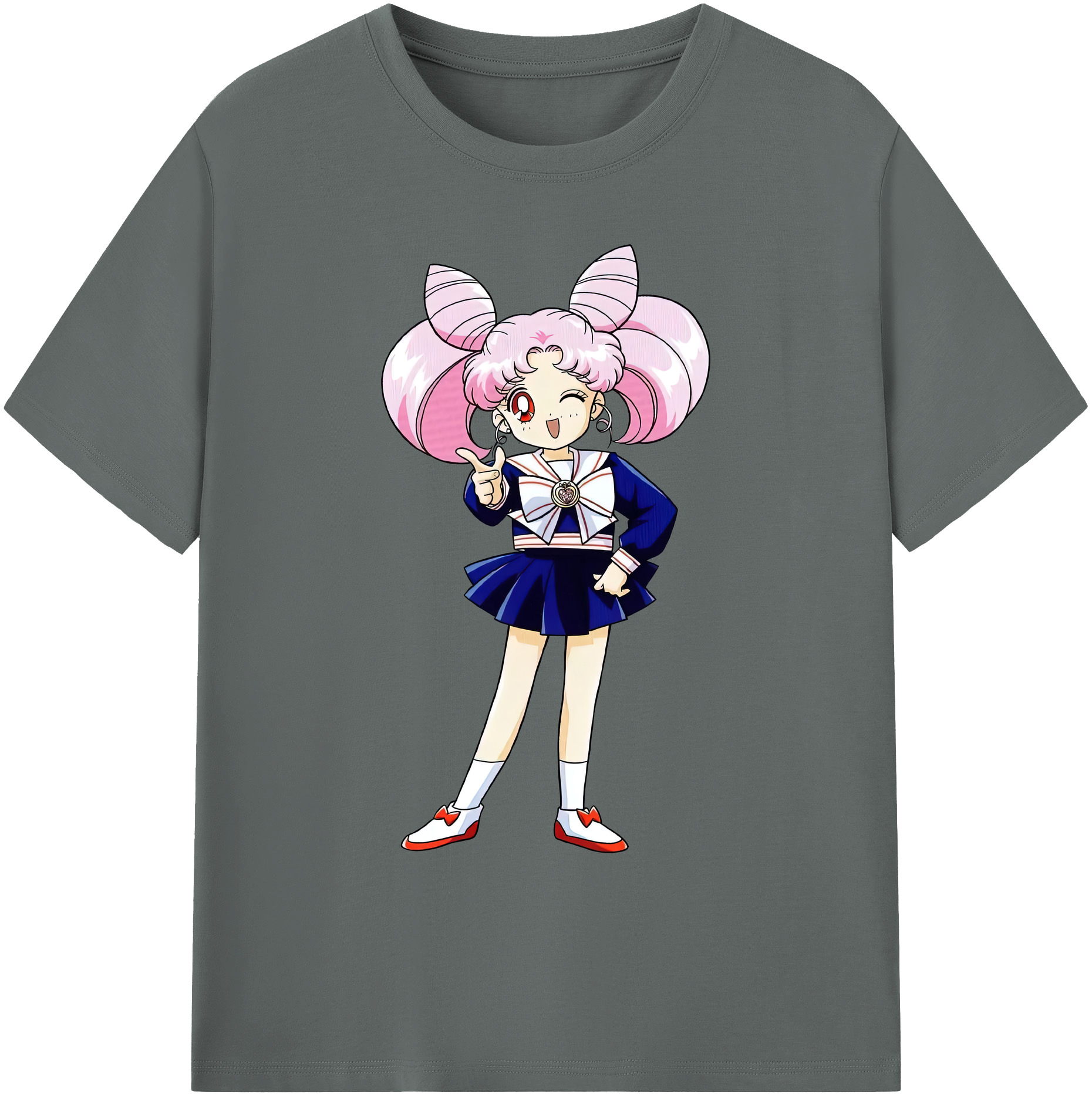 （画像用） 美少女戦士セーラームーン ちびうさ Sailor Moon Chibiusa Tsukino Usagi Small Lady Serenity 綿100％ メンズ半袖Tシャツ｜肌触りやわらか＆通気性